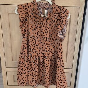 Entro Flowy Top Brown and Black